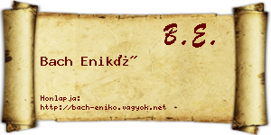 Bach Enikő névjegykártya